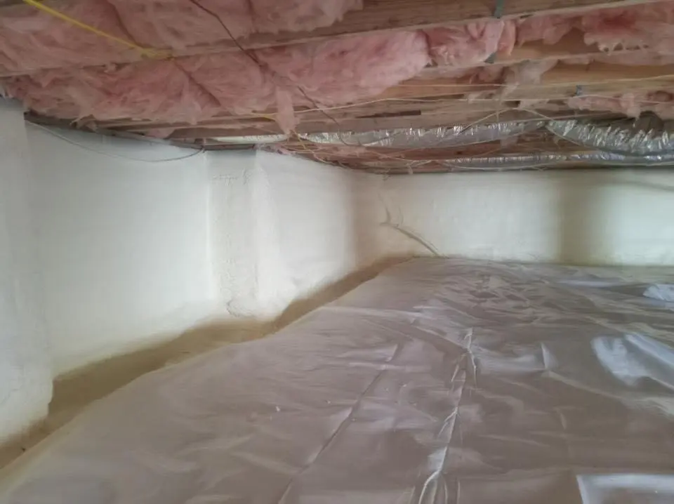 Crawl space encapsulation with closed-cell spray foam for Roof Waterproofing in Erie